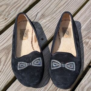 UGG Alloway bedazzled‎ bow slippers